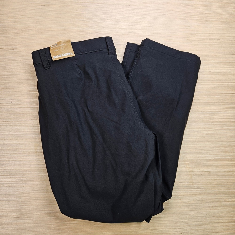 Eddie Bauer Lined Horizon Takeoff Pant Men 34x30 Fit 36 Black Fleece Lined NEW